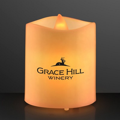 LED Mini Pillar Candles, Tall Tealights 1.75" - PRINTED